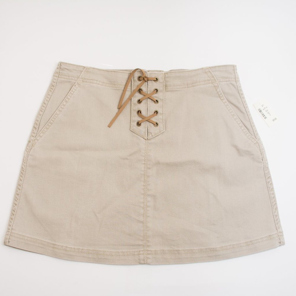 Aeropostale Khaki Lace Up Stretchy Mini Skirt